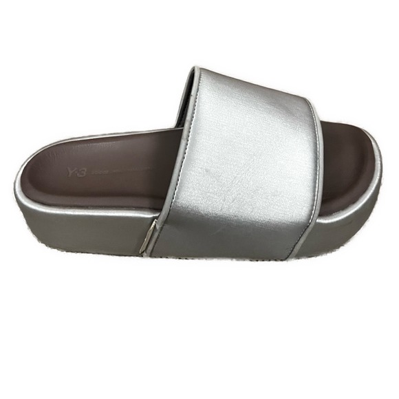 Y-3 Women's Silver Metallic Platform Open Toe Slides Sandals- Size 6 - Picture 3 of 9